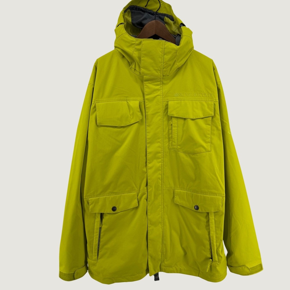 686 Smarty Command Jacket Shell Men Large Lime Green Snowboard Ski Hooded KCR105